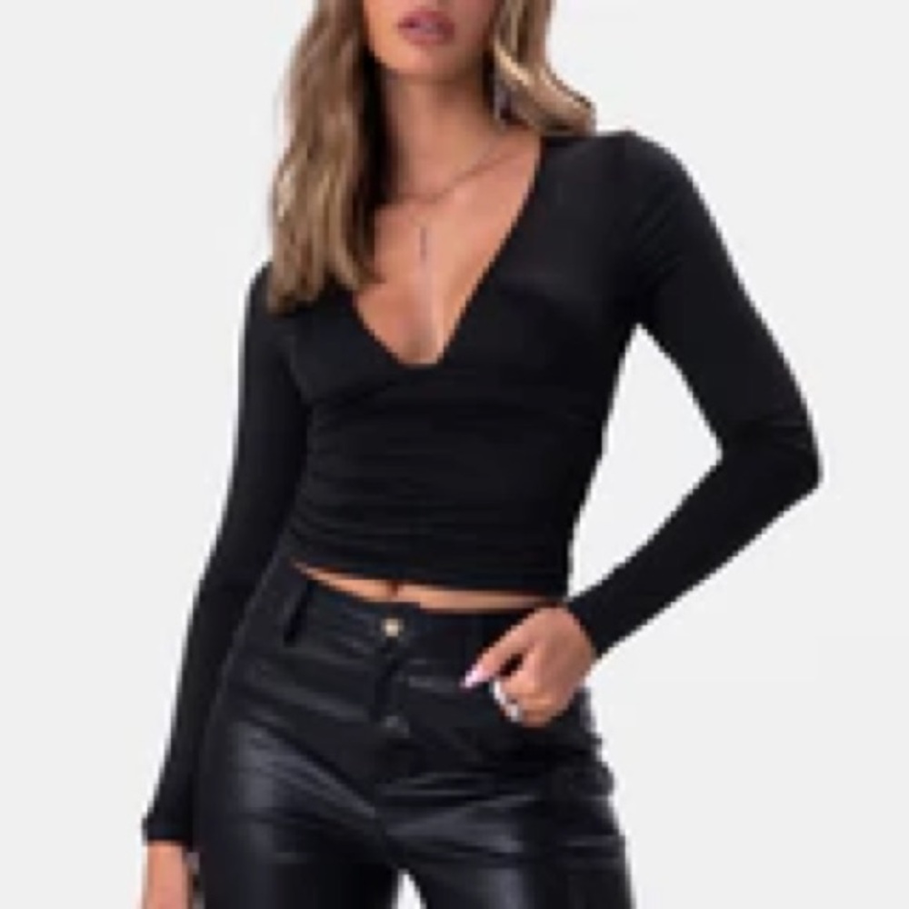 Adika Black Long Sleeve Top